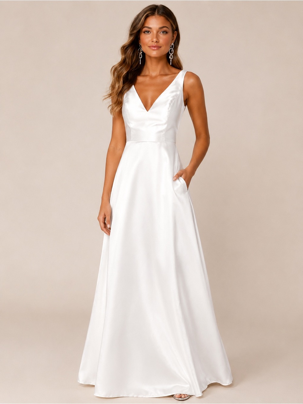 Lulus “Romantically Inclined” White Backless Maxi Dress – Size Small NWT